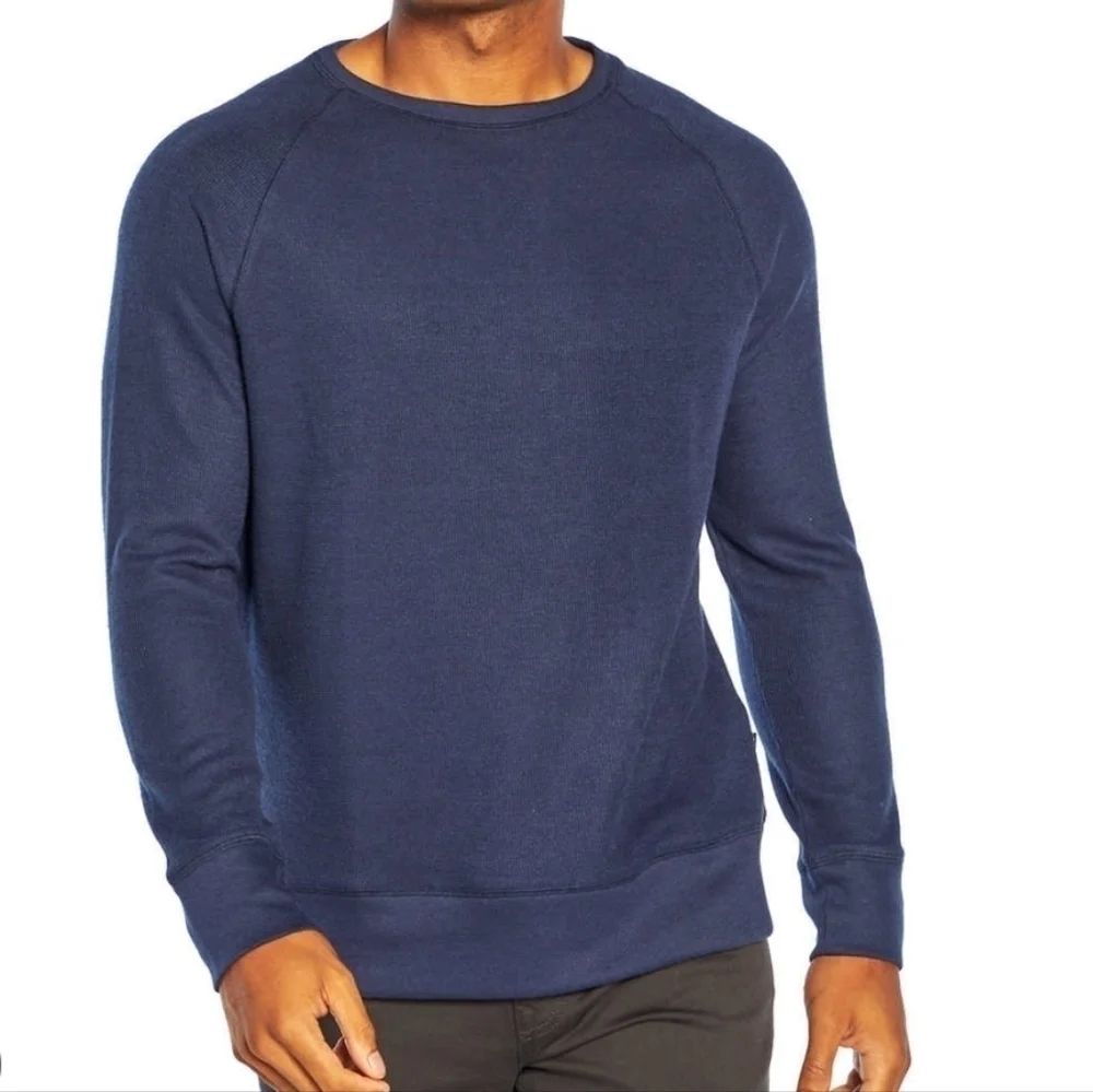 Banana Republic Waffle Knit Crew Neck Sweater Blue XL